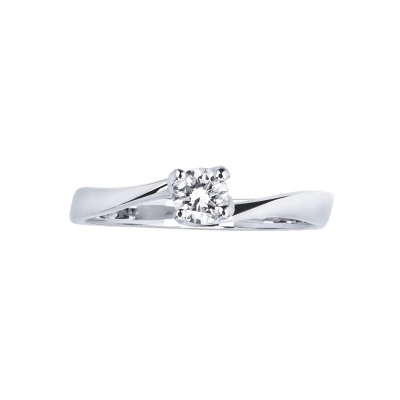 Solitario Promessa con diamante 0,25 ct Oro Bianco 18k