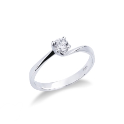 Solitario Promessa con diamante 0,25 ct Oro Bianco 18k