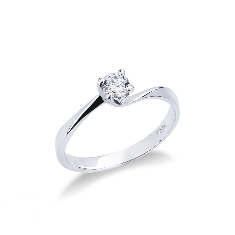 Solitario Promessa con diamante 0,25 ct Oro Bianco 18k