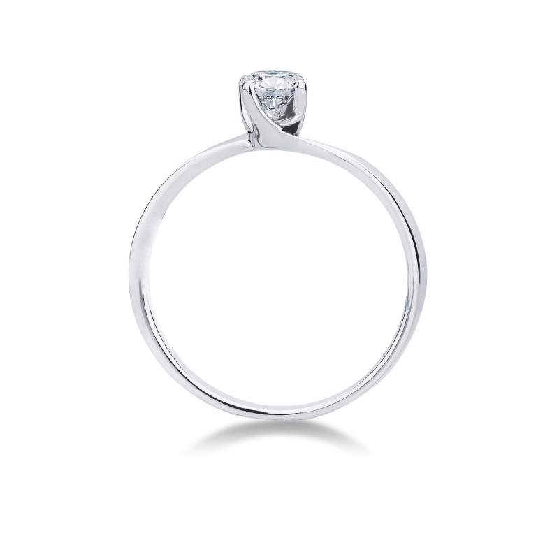White gold 18k Valentino 4 claw solitaire 0,30 ct
