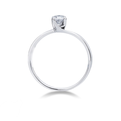 White gold 18k Valentino 4 claw solitaire 0,30 ct