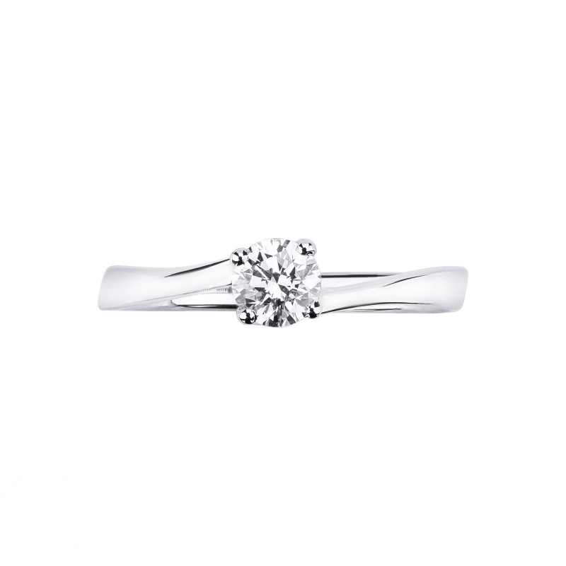 White gold 18k Valentino 4 claw solitaire 0,30 ct