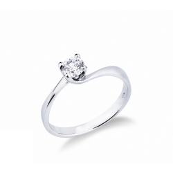 4 claw white gold 18k solitaire ring with diamond 0,40 ct