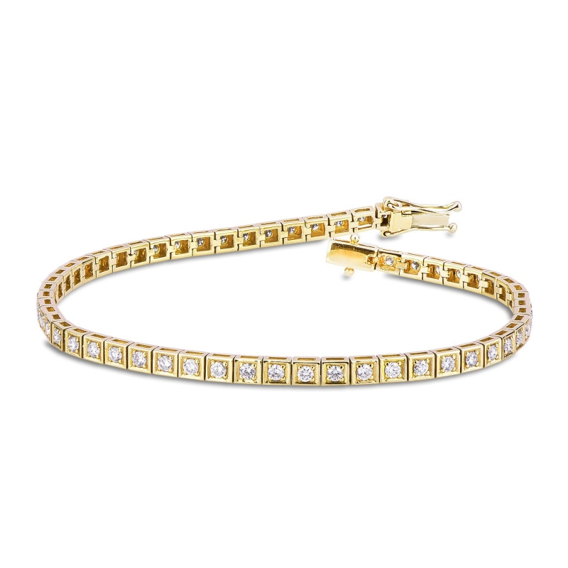 Tennis bracelet in yellow gold 18k with diamonds