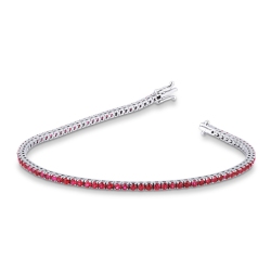 Tennis bracelet in white gold 18k with rubies brilliant cut