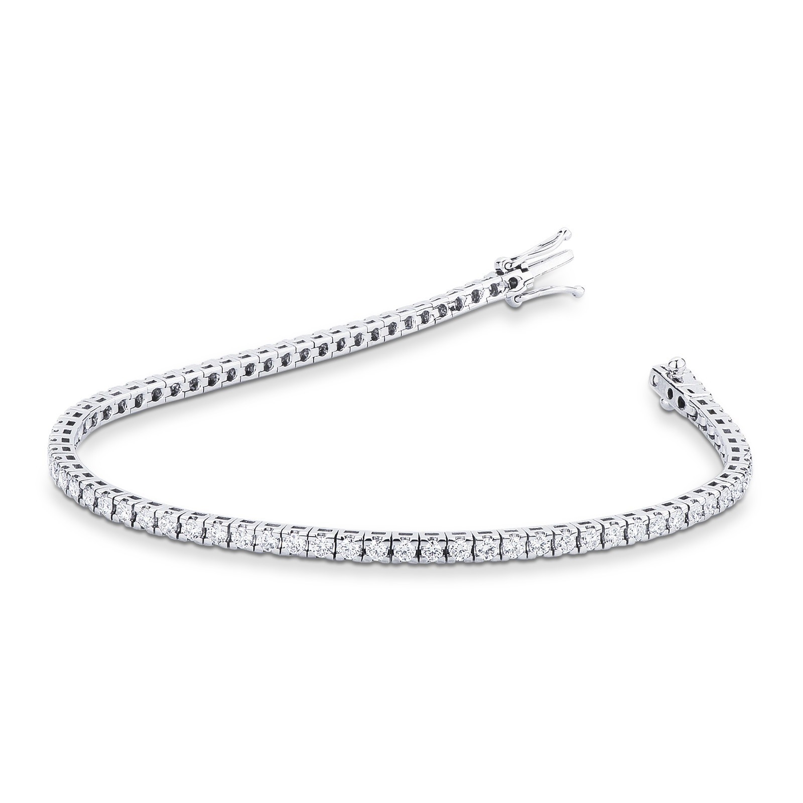 Bracciale Tennis In Oro Bianco 18k Con Diamanti Bianchi E Neri Punte Bracciale Tennis In Oro Bianco 18k Con Diamanti Bianchi E Neri Punte