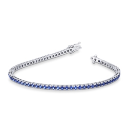 Square daw tennis bracelet with sapphires 