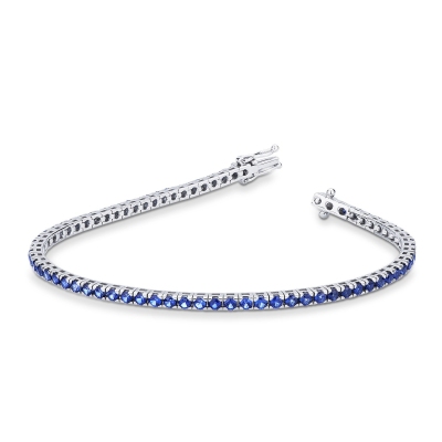 Square daw tennis bracelet with sapphires 