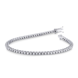 Bracciale Tennis quadro in oro Bianco 18k con Diamanti da 0,035 ct