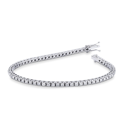 Bracciale Tennis quadro in oro Bianco 18k con Diamanti da 0,035 ct