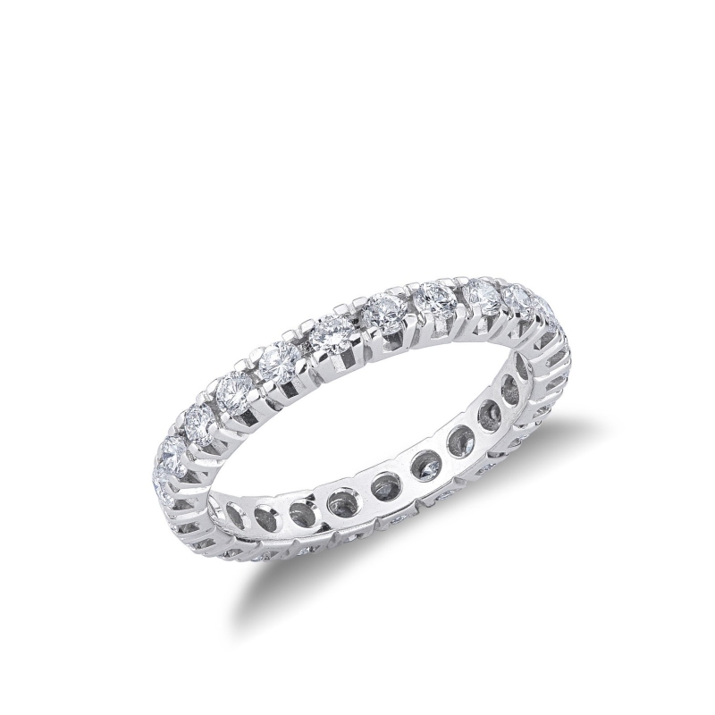 Anello Eternity Diamanti e Oro Bianco 18k 