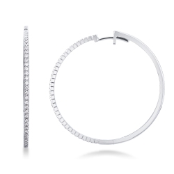 18k white gold hoop earrings with diamonds