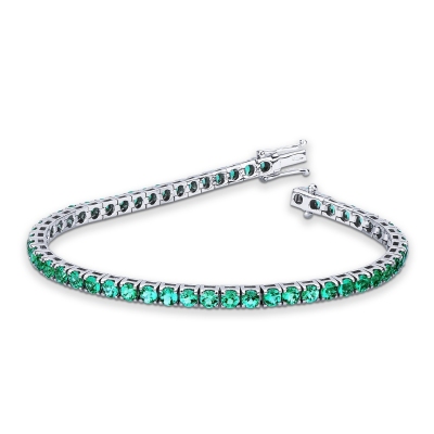 Tennis bracelet griff in white gold 18k with emeralds