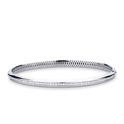 Rigid bracelet in 18k white gold with diamonds