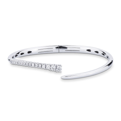 18k white gold fancy rigid bracelet with diamonds