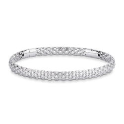 Bracciale rigido oro bianco 18k e diamanti
