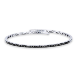 Rigid bracelet in 18k white gold with black diamonds 