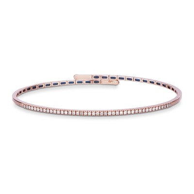 18k rose gold thin bracelet with diamonds 
