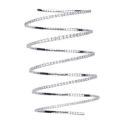 18k white gold spring bracelet with diamonds 