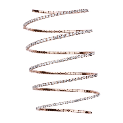 18k rose gold spring bracelet with diamonds