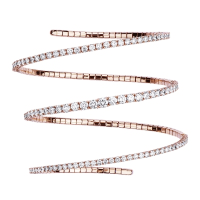 Rose gold 18k spring bracelet with diamonds 