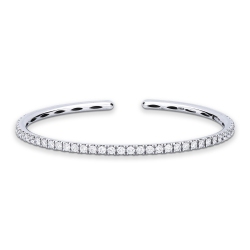Bracciale rigido in oro bianco 18k con diamanti