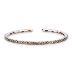 Rigid bracelet in 18k rose gold with brown diamonds
