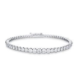 Bracciale elegante semirigido in oro bianco 18k con diamanti