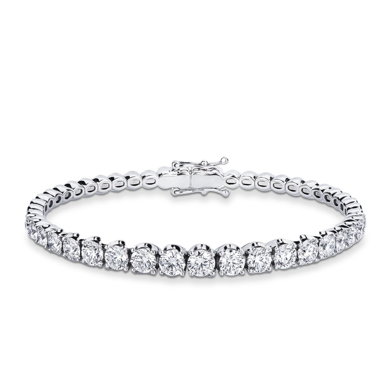 Elegante bracciale semirigido in oro bianco 750 con diamanti