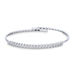 18k white gold spring bracelet with diamonds