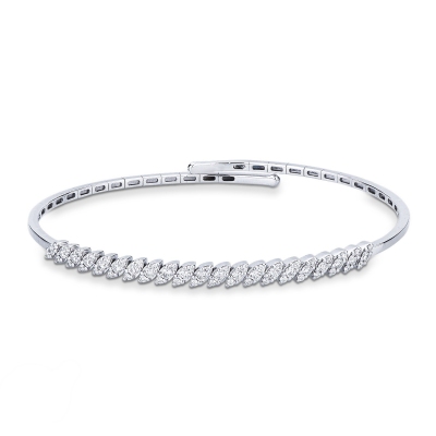 18k white gold spring bracelet with diamonds