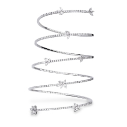 Bracciale semirigido in oro bianco 18k e diamanti