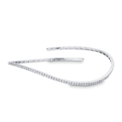 Bracciale semirigido ondulato con diamanti in oro bianco 750