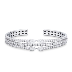 Bracciale rigido oro bianco 18k con diamanti