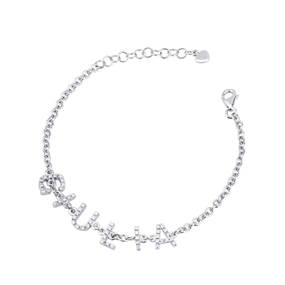 18k white gold bracelet with Giulia charm 