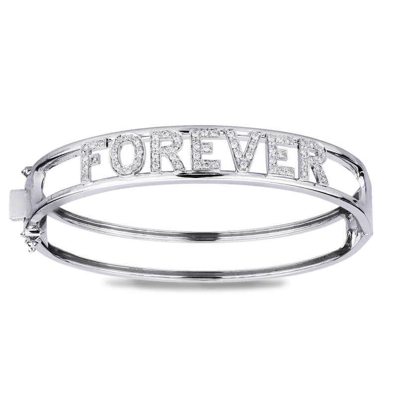 Bracciale rigido con scritta personalizzabile 7 lettere, FOREVER