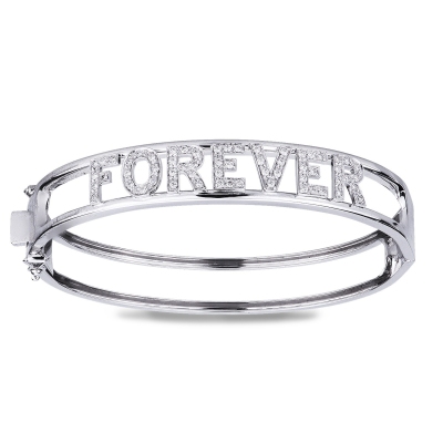 Bracciale rigido con scritta personalizzabile 7 lettere, FOREVER
