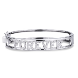 Bracciale rigido con scritta personalizzabile 7 lettere, FOREVER