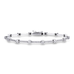Segment bracelet in white gold 18k with diamonds