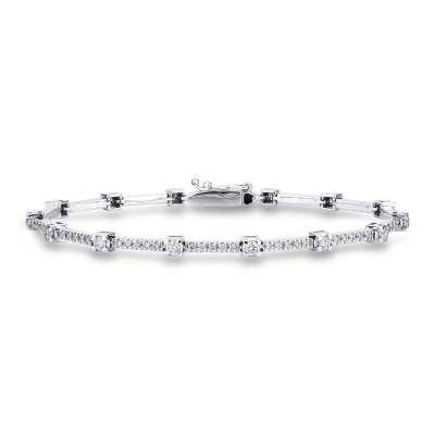 Segment bracelet in white gold 18k with diamonds