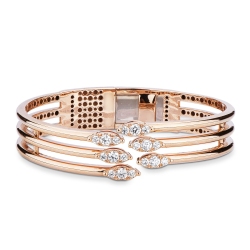 Bracciale design in oro rosa 18k con diamanti 