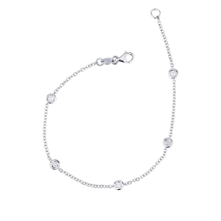 Bracciale in oro bianco 18k cm 18 con diamanti ct 0,25