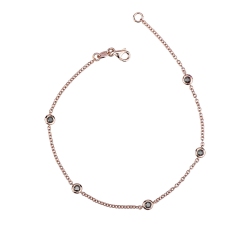 Bracciale in oro rosa 18k con diamanti neri, lunghezza 20 cm.