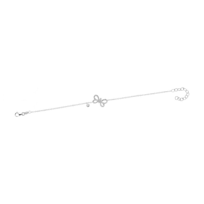 18k white gold bracelet with butterfly charm with diamonds