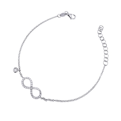 18k white gold bracelet with infinity charms