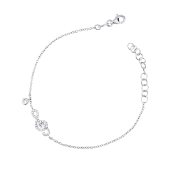 White gold 18k bracelet with treb clef in diamonds 