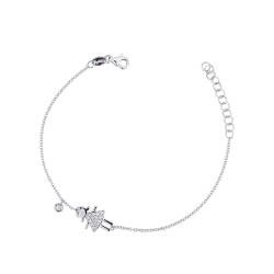 18k white gold bracelet with diamond girl charm