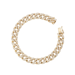 Bracciale maglia groumette in oro Giallo 18k con Diamanti