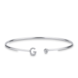 18k white gold rigid bracelet with letter G