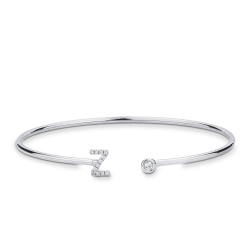 18k white gold rigid bracelet with letter Z